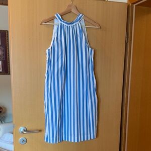 J. Crew Blue and White Striped Mini Dress
